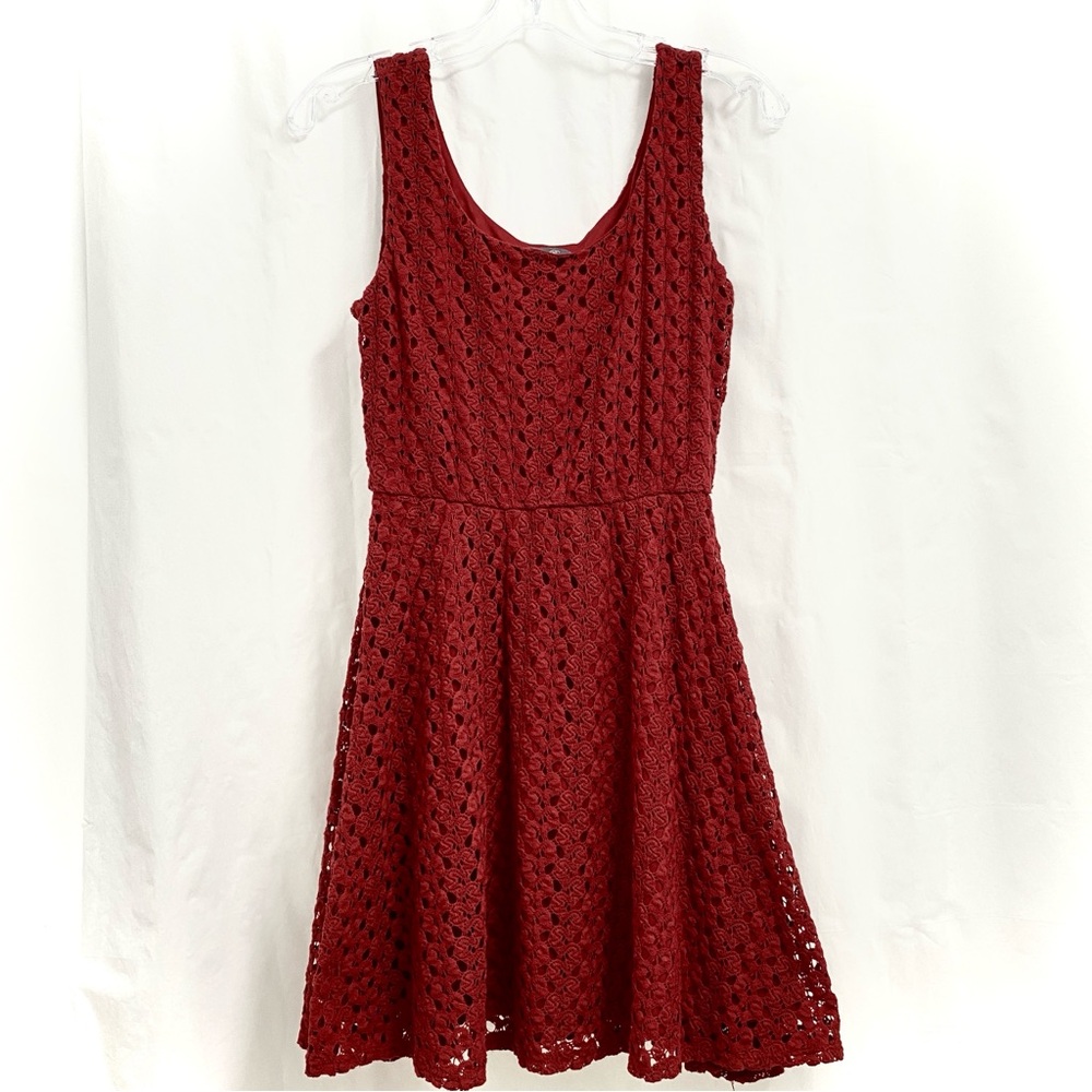 ❤️ Lily Rose Red Crochet Mini Dress